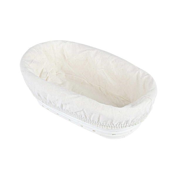 Restaurantware Pastry Tek Rattan Oval Natural Banneton Proofing Basket - With 2 Cotton Liners - 9 3/4" X 6" X 3" - 10 Count Box