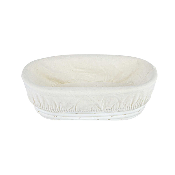 Restaurantware Pastry Tek Rattan Oval Natural Banneton Proofing Basket - With 2 Cotton Liners - 9 3/4" X 6" X 3" - 10 Count Box