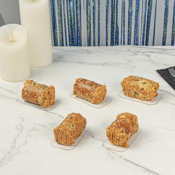 Restaurantware Pastry Tek Rectangle Clear Plastic Pastry Pallet - 4" X 2 1/4" X 1" - 100 Count Box