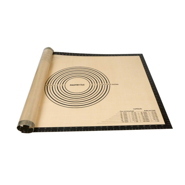 Restaurantware Pastry Tek Rectangle Tan And Black Silicone Extra Large Baking Mat - Measurement Markings Ultra Durable - 23 1/2" X 31 1/2" - 1 Count Box