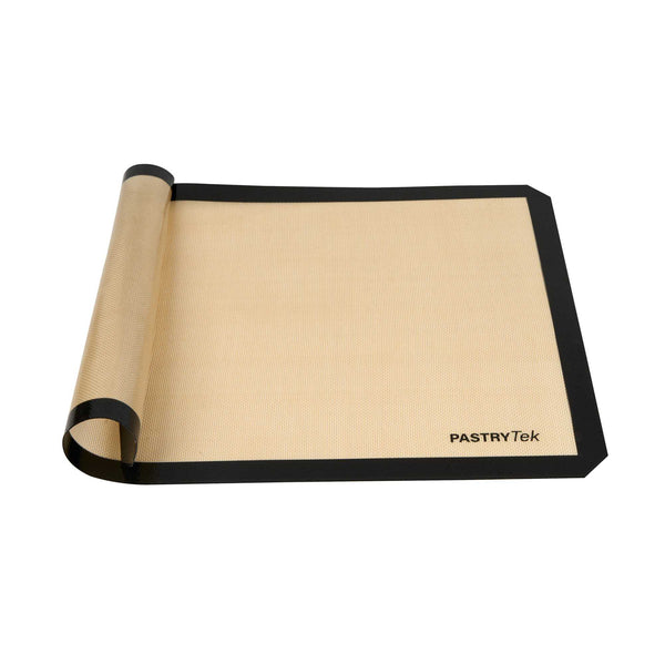 Restaurantware Pastry Tek Rectangle Tan And Black Silicone Full Size Baking Mat - Ultra Durable - 15 3/4" X 23 1/2" - 1 Count Box