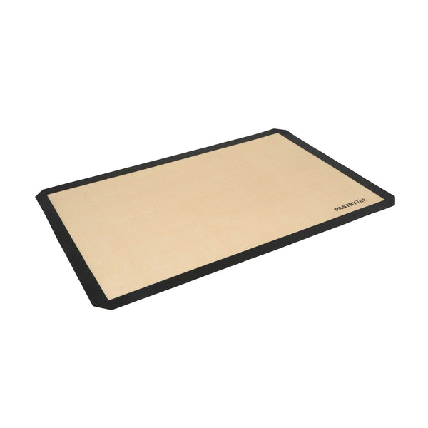 Restaurantware Pastry Tek Rectangle Tan And Black Silicone Full Size Baking Mat - Ultra Durable - 15 3/4" X 23 1/2" - 1 Count Box