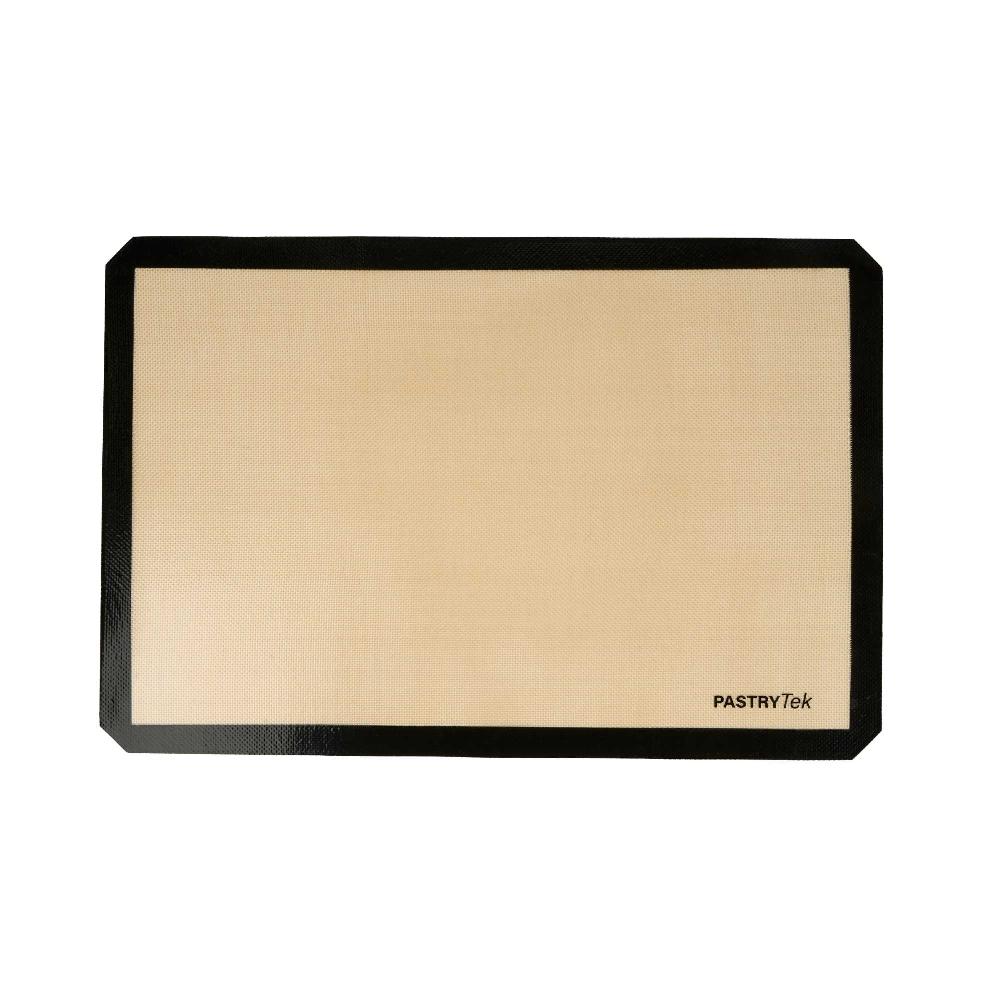 restaurantware Pastry Tek Rectangle Tan and Black Silicone Full Size Baking Mat - Ultra Durable - 15 3/4" x 23 1/2" - 1 count box