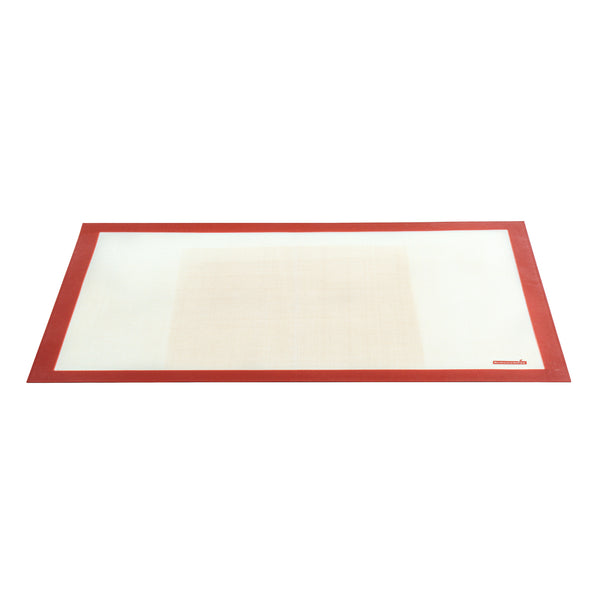 Restaurantware Pastry Tek Rectangle Tan And Red Silicone Full Size Baking Mat - Ultra Durable - 15 3/4" X 23 1/2" - 1 Count Box