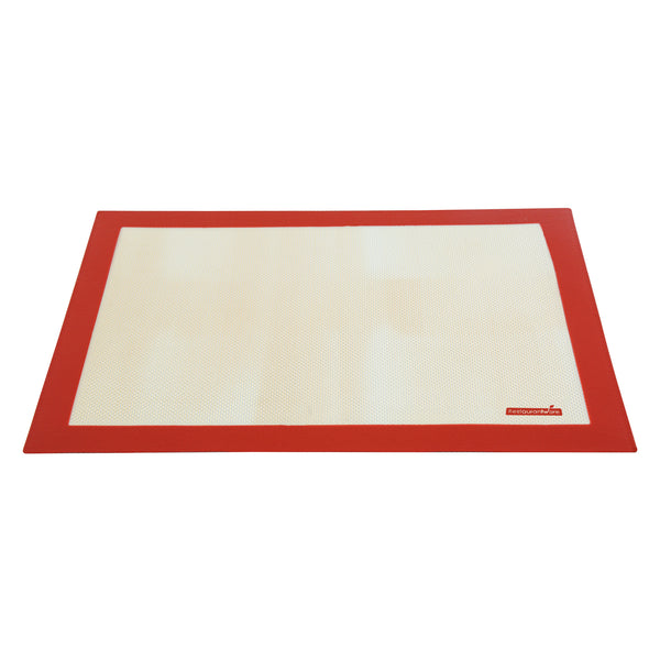 Restaurantware Pastry Tek Rectangle Tan And Red Silicone Half Size Baking Mat - Ultra Durable - 11 3/4" X 15 3/4" - 1 Count Box