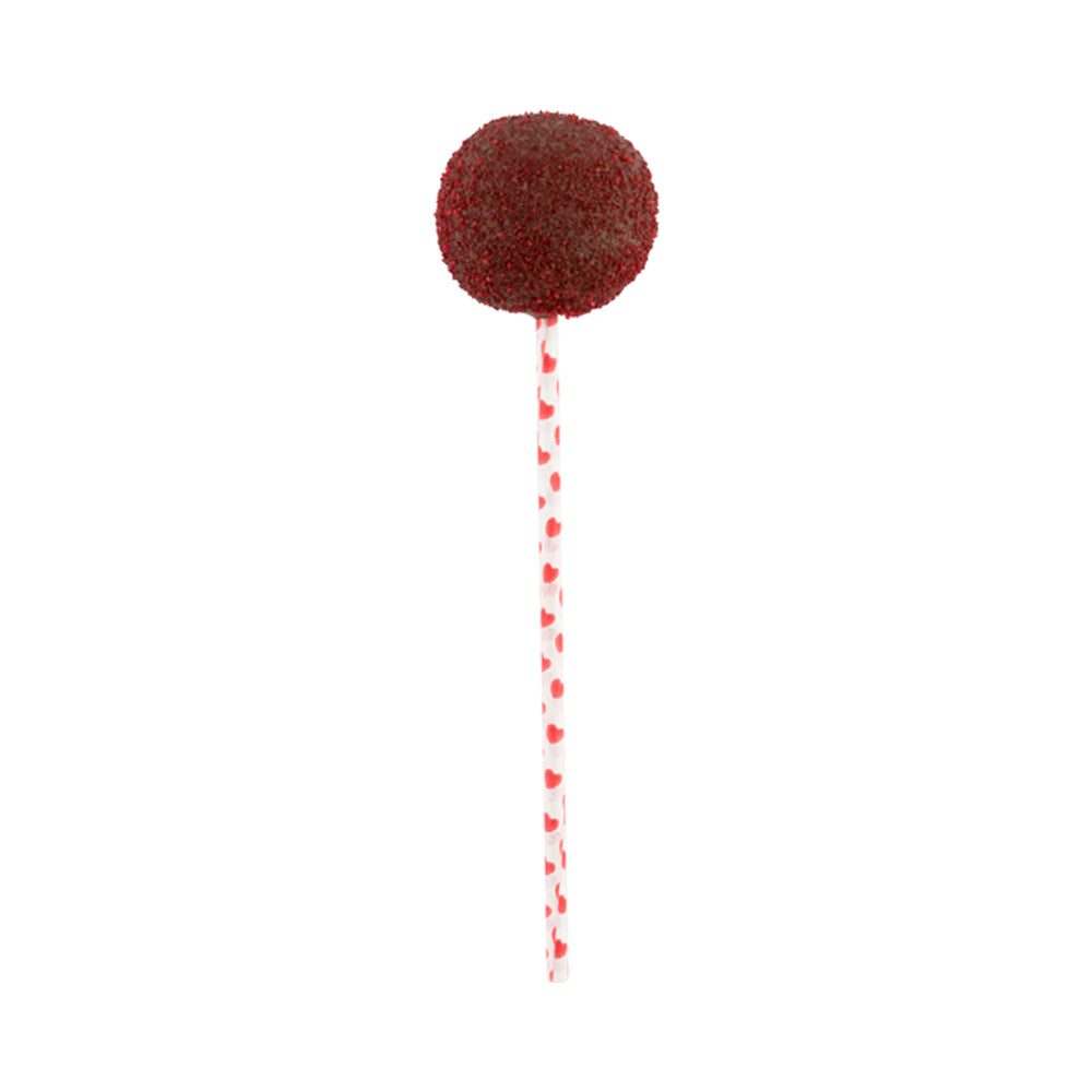 restaurantware Pastry Tek Red Hearts Paper Cake Pop and Lollipop Stick - Biodegradable - 6" x 5/32" - 100 count box
