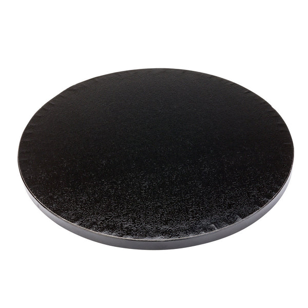 Restaurantware Pastry Tek Round Black Cardboard Cake Drum Board - Covered Edge - 10" X 10" X 1/2" - 1 Count Box