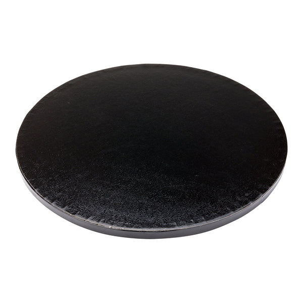 Restaurantware Pastry Tek Round Black Cardboard Cake Drum Board - Covered Edge - 12" X 12" X 1/2" - 1 Count Box