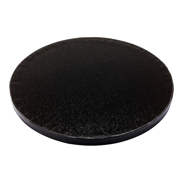 Restaurantware Pastry Tek Round Black Cardboard Cake Drum Board - Covered Edge - 8" X 8" X 1/2" - 1 Count Box