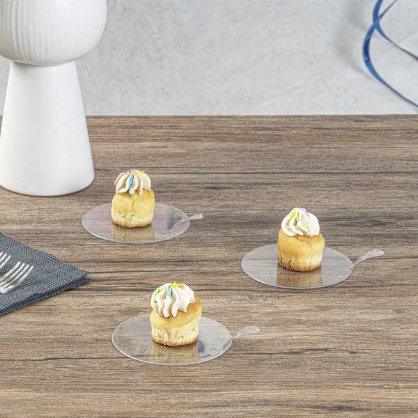 Restaurantware Pastry Tek Round Clear Plastic Pastry Pallet - 3" X 3" X 1" - 100 Count Box