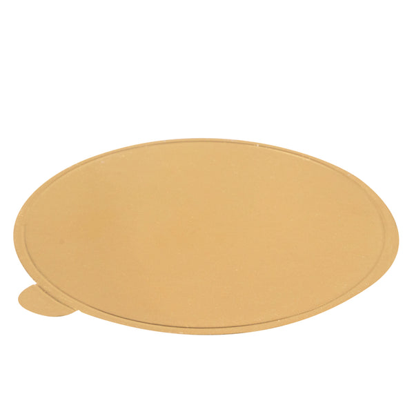 Restaurantware Pastry Tek Round Gold Paper SturdyServe Base - 3" X 3" - 200 Count Box