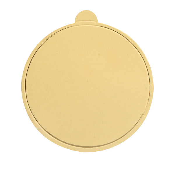 Restaurantware Pastry Tek Round Gold Paper SturdyServe Base - 3" X 3" - 200 Count Box