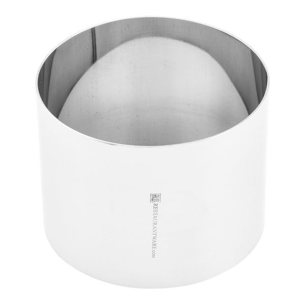 Restaurantware Pastry Tek Round Silver Stainless Steel Pastry Ring Mold - 3" X 3" X 2 1/2" - 1 Count Box