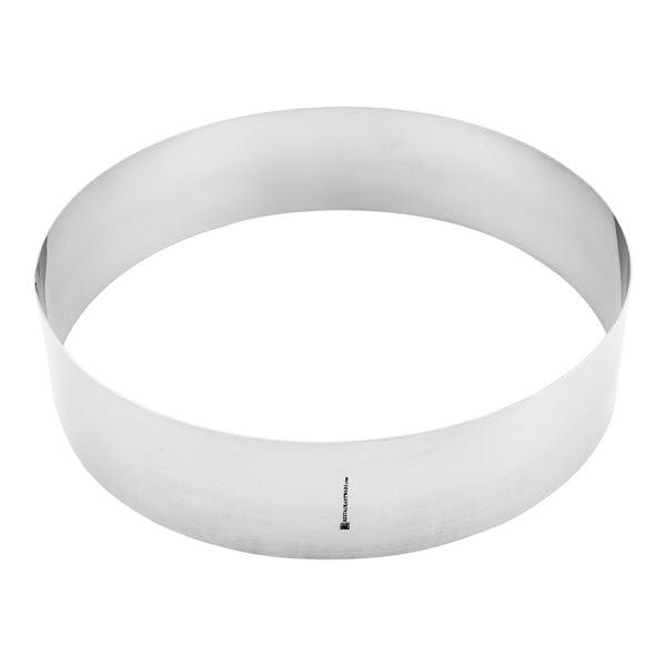 Restaurantware Pastry Tek Round Silver Stainless Steel Pastry Ring Mold - 10" X 10" X 2 1/2" - 1 Count Box