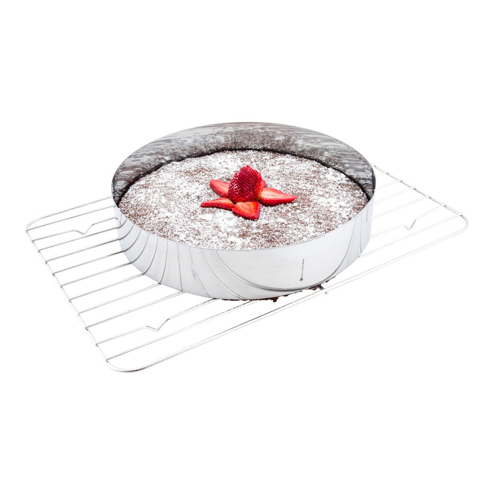 restaurantware Pastry Tek Round Silver Stainless Steel Pastry Ring Mold - 12" x 12" x 2 1/2" - 1 count box