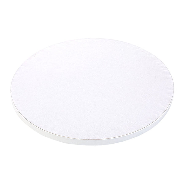 Restaurantware Pastry Tek Round White Cardboard Cake Drum Board - Covered Edge - 10" X 10" X 1/2" - 1 Count Box