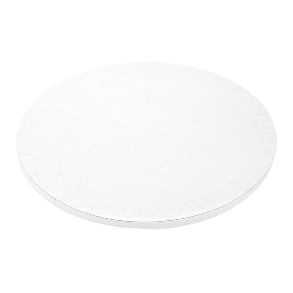 Restaurantware Pastry Tek Round White Cardboard Cake Drum Board - Covered Edge - 12" X 12" X 1/2" - 1 Count Box