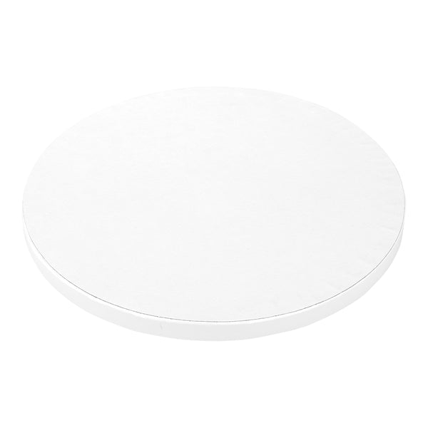 Restaurantware Pastry Tek Round White Cardboard Cake Drum Board - Covered Edge - 8" X 8" X 1/2" - 1 Count Box