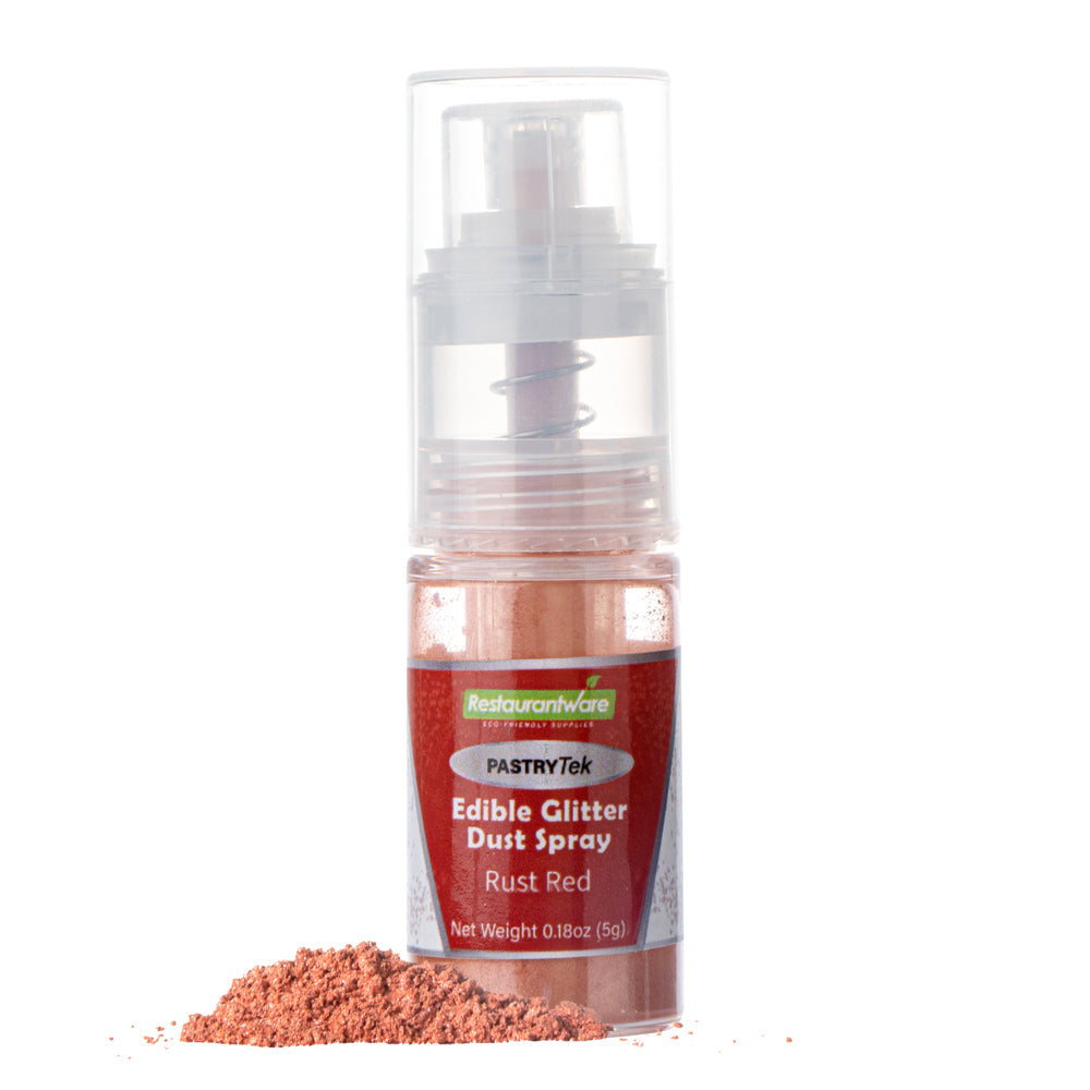 restaurantware Pastry Tek Rust Red Edible Glitter Dust Spray - 1 count box