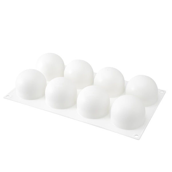 Restaurantware Pastry Tek Silicone Ball Baking Mold - 8-Compartment - 10 Count Box