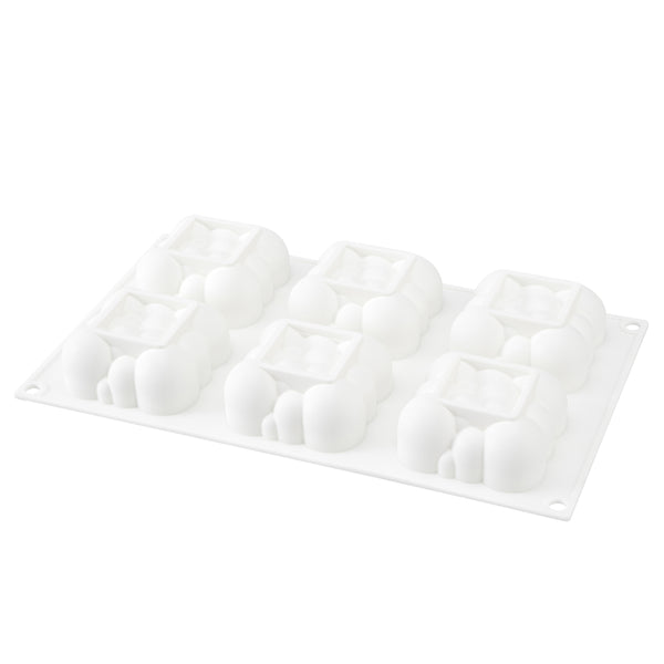 Restaurantware Pastry Tek Silicone Bubble Cloud Baking Mold - 6-Compartment - 10 Count Box