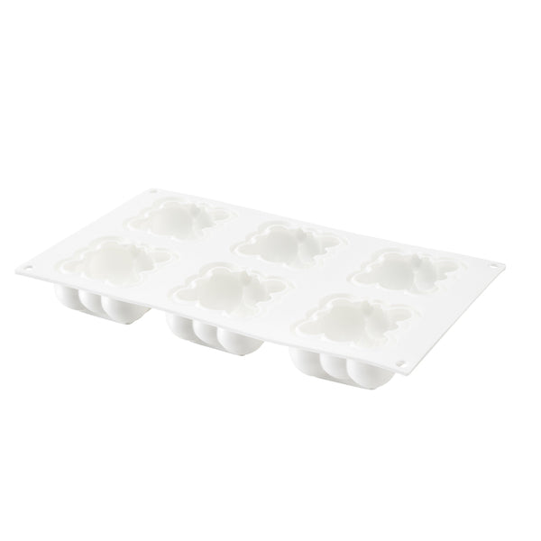 Restaurantware Pastry Tek Silicone Bubble Cloud Baking Mold - 6-Compartment - 10 Count Box