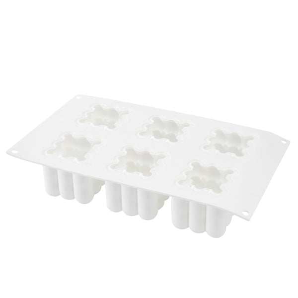 Restaurantware Pastry Tek Silicone Bubble Cube Baking Mold - 6-Compartment - 10 Count Box
