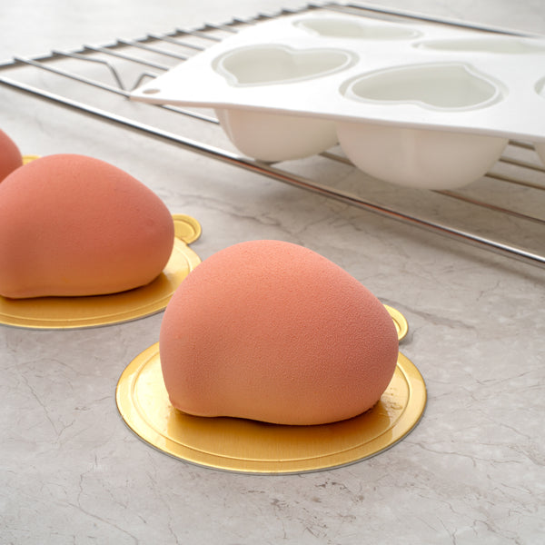 Restaurantware Pastry Tek Silicone Heart Baking Mold - 8-Compartment - 10 Count Box