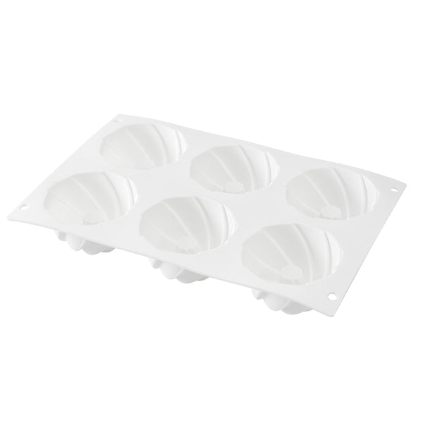 Restaurantware Pastry Tek Silicone Mini Bundt Cake Baking Mold - 6-Compartment - 10 Count Box