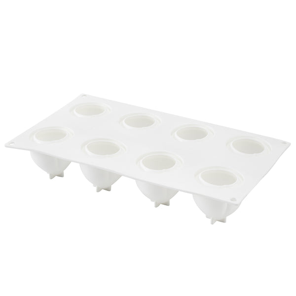 Restaurantware Pastry Tek Silicone Peach Baking Mold - 8-Compartment - 10 Count Box