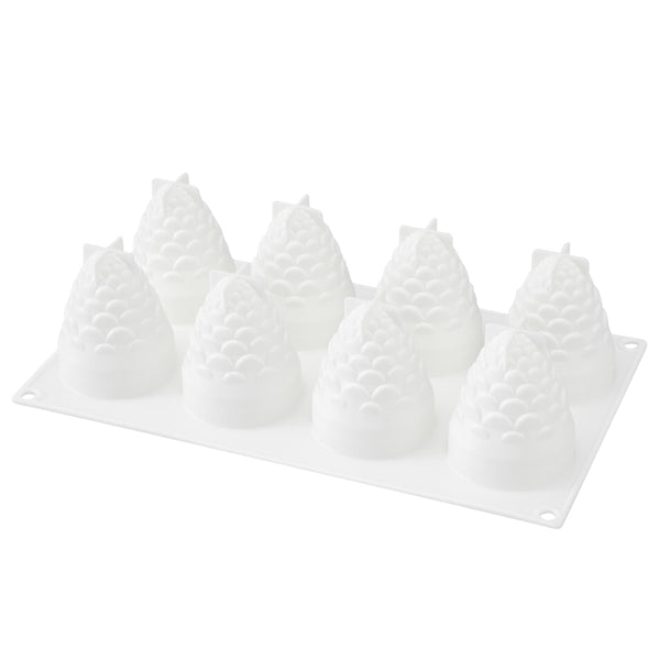 Restaurantware Pastry Tek Silicone Pineapple Baking Mold - 8-Compartment - 10 Count Box