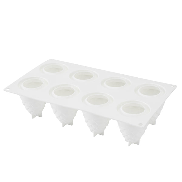 Restaurantware Pastry Tek Silicone Pineapple Baking Mold - 8-Compartment - 10 Count Box