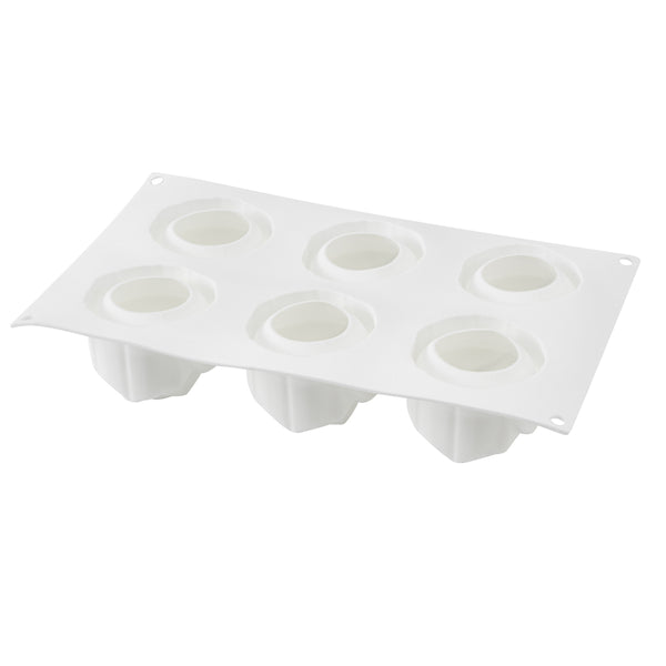 Restaurantware Pastry Tek Silicone Rose Baking Mold - 6-Compartment - 10 Count Box