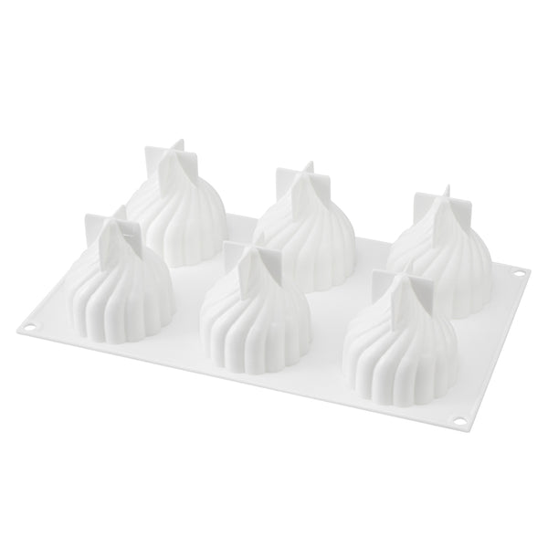 Restaurantware Pastry Tek Silicone Spiral Baking Mold - 6-Compartment - 10 Count Box