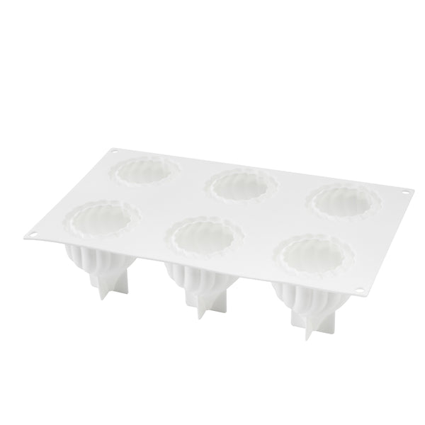 Restaurantware Pastry Tek Silicone Spiral Baking Mold - 6-Compartment - 10 Count Box