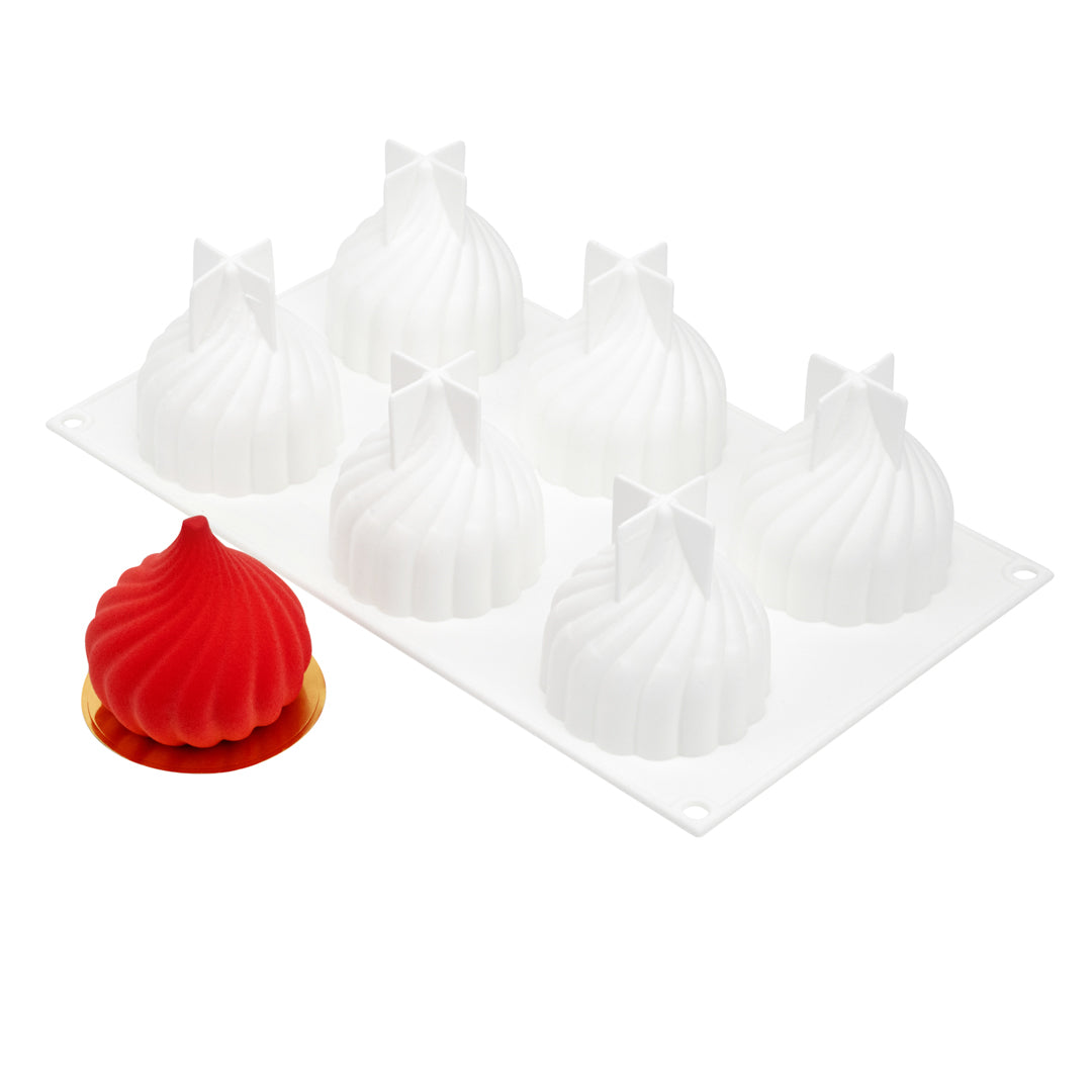 restaurantware Pastry Tek Silicone Spiral Baking Mold - 6-Compartment - 10 count box