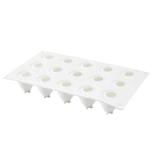 Restaurantware Pastry Tek Silicone Strawberry Baking Mold - 15-Compartment - 10 Count Box