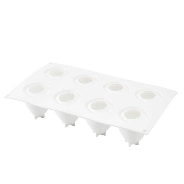 Restaurantware Pastry Tek Silicone Strawberry Baking Mold - 8-Compartment - 10 Count Box
