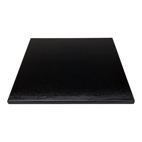 Restaurantware Pastry Tek Square Black Cardboard Cake Drum Board - Covered Edge - 12" X 12" X 1/2" - 1 Count Box