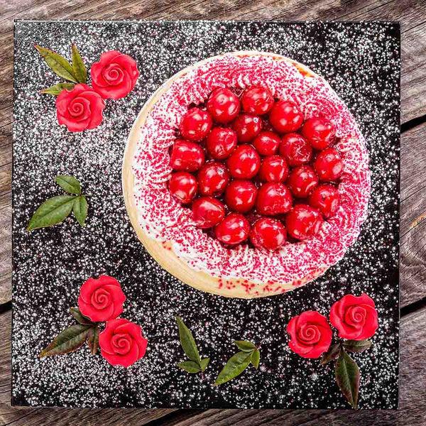 Restaurantware Pastry Tek Square Black Cardboard Cake Drum Board - Covered Edge - 10" X 10" X 1/2" - 1 Count Box