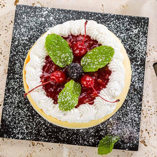 Restaurantware Pastry Tek Square Black Cardboard Cake Drum Board - Covered Edge - 8" X 8" X 1/2" - 1 Count Box