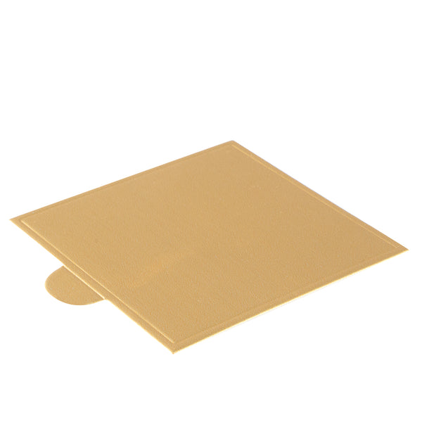 Restaurantware Pastry Tek Square Gold Paper SturdyServe Base - 2 3/4" X 2 3/4" - 200 Count Box