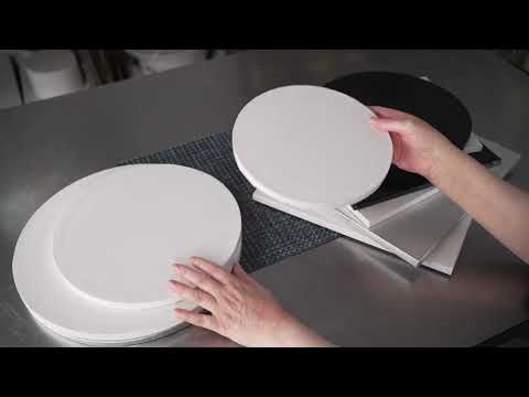 Restaurantware Pastry Tek Square White Cardboard Cake Drum Board - Covered Edge - 12" X 12" X 1/2" - 1 Count Box