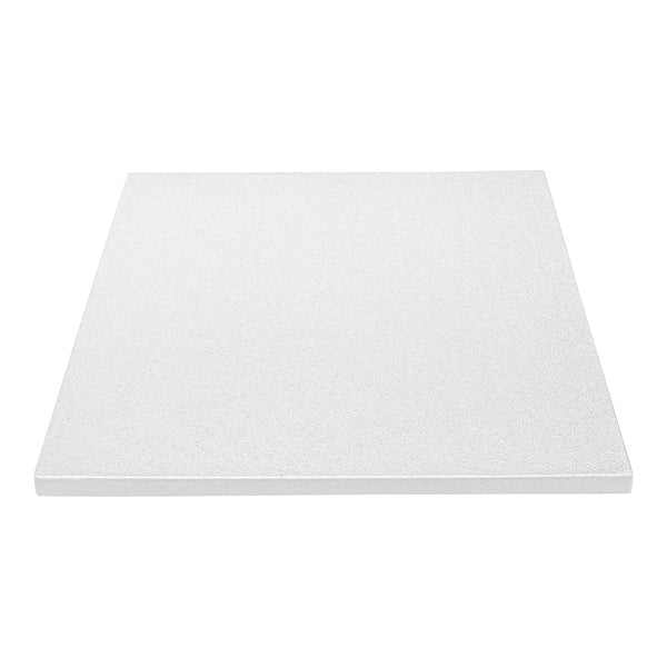 Restaurantware Pastry Tek Square White Cardboard Cake Drum Board - Covered Edge - 10" X 10" X 1/2" - 1 Count Box