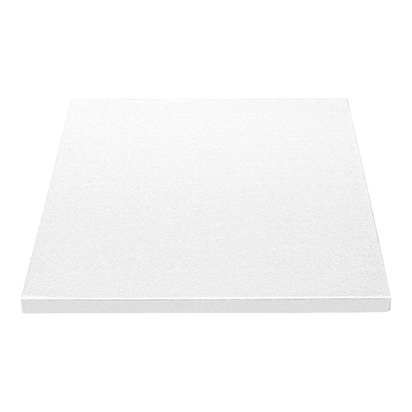 Restaurantware Pastry Tek Square White Cardboard Cake Drum Board - Covered Edge - 8" X 8" X 1/2" - 1 Count Box