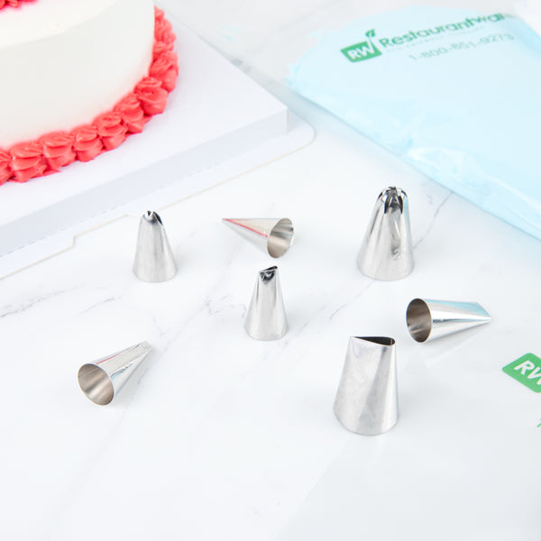 Restaurantware Pastry Tek Stainless Steel #101 Petal Piping Tip - 3/4" X 3/4" X 1 1/4" - 1 Count Box