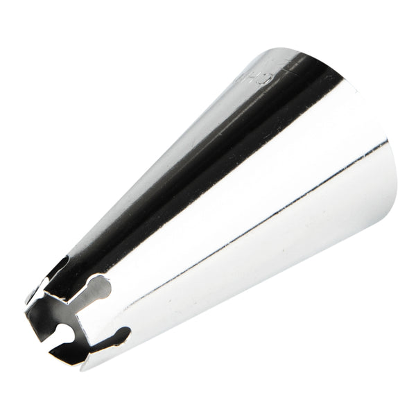 Restaurantware Pastry Tek Stainless Steel #105 Specialty Piping Tip - 3/4" X 3/4" X 1 1/4" - 1 Count Box