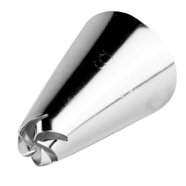 Restaurantware Pastry Tek Stainless Steel #106 Drop Flower Piping Tip - 3/4" X 3/4" X 1 1/4" - 1 Count Box
