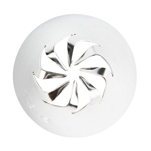 Restaurantware Pastry Tek Stainless Steel #108 Drop Flower Piping Tip - 3/4" X 3/4" X 1 1/4" - 1 Count Box