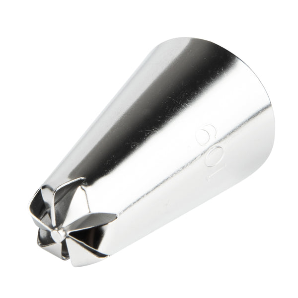 Restaurantware Pastry Tek Stainless Steel #109 Drop Flower Piping Tip - 3/4" X 3/4" X 1 1/2" - 1 Count Box